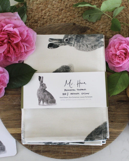 Hare Tea Towel Organic Cotton image 4